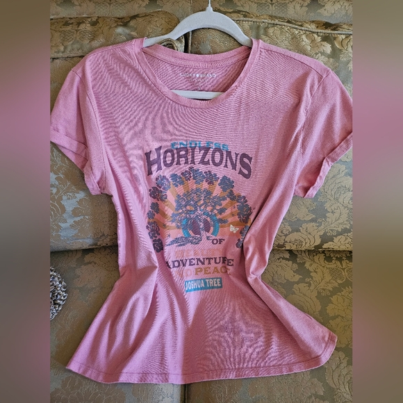 Lucky Brand pink Horizon tee shirt NWOT - Picture 1 of 10